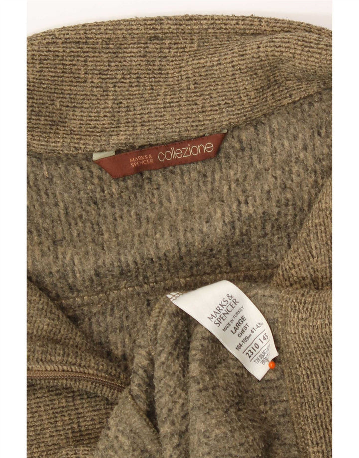 Jaqueta masculina de agasalho Marks & Spencer grande poliéster manchado cáqui