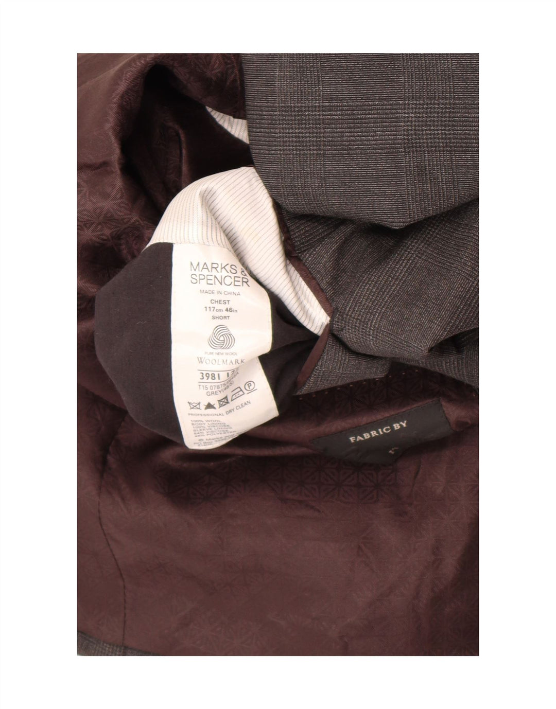 Jaqueta blazer masculina de 2 botões Marks & Spencer UK 46 XL cinza xadrez lã