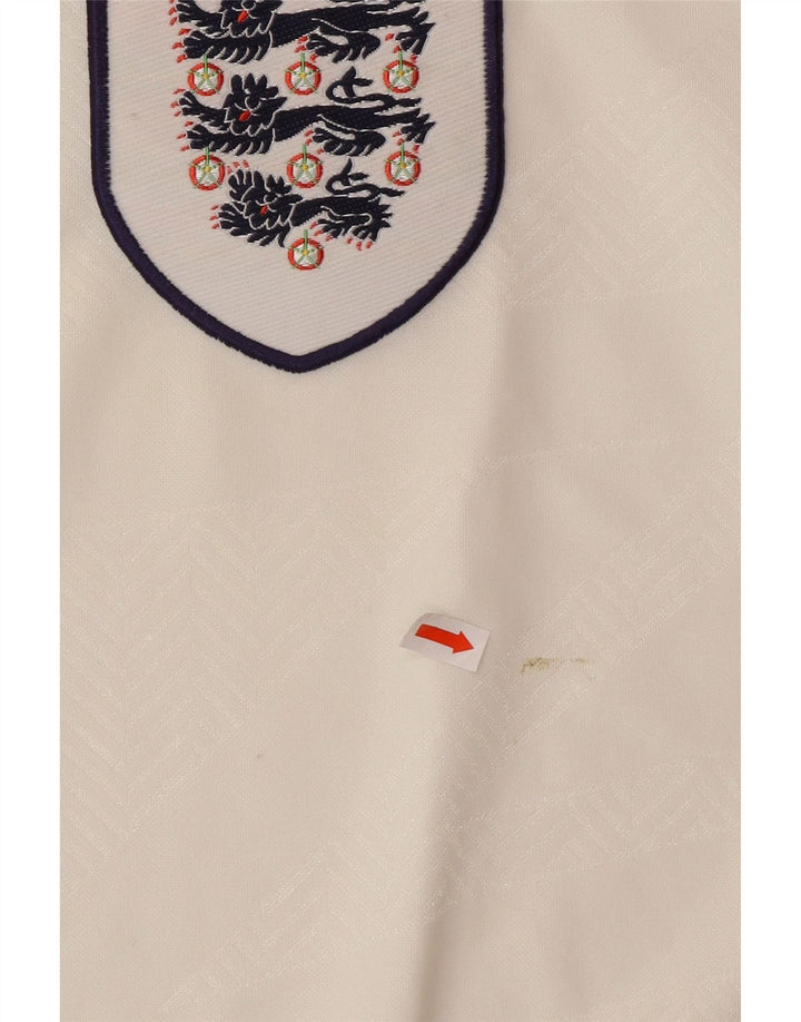 Camisa polo masculina UMBRO Inglaterra 1993-1994 Home Graphic XL poliéster branco