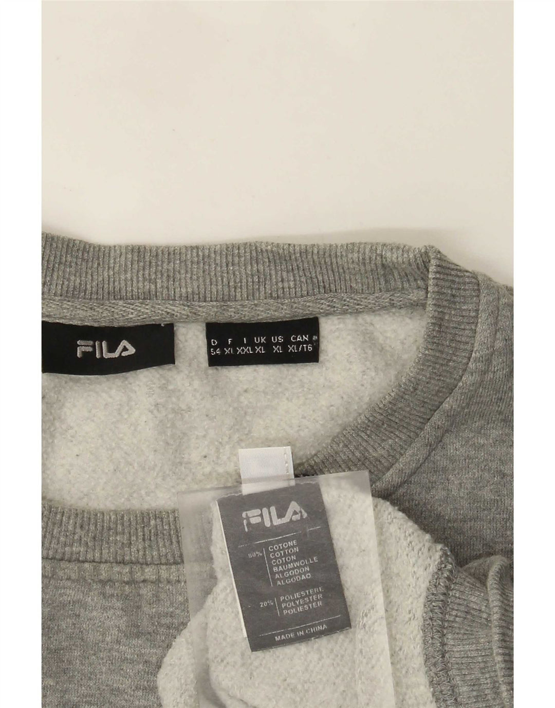 Fila Mens Graphic Moletom Jumper XL Cinza Algodão
