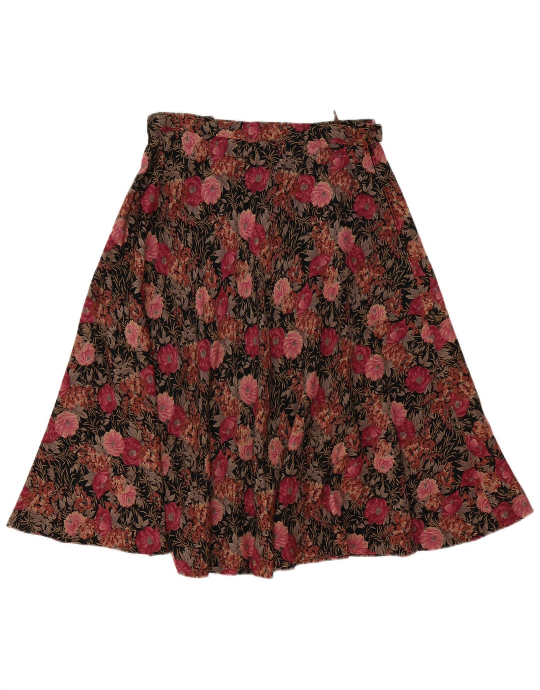 Saia feminina vintage linha A W30 médio rosa floral