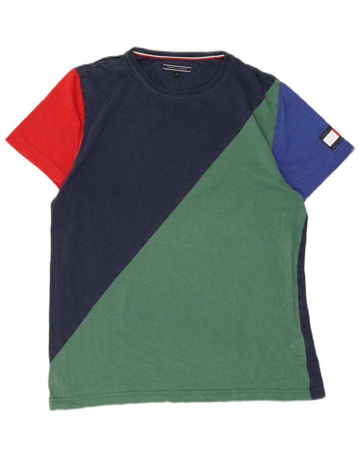 Tommy Hilfiger Camiseta masculina Top Médio Multicolorido Colorblock Algodão