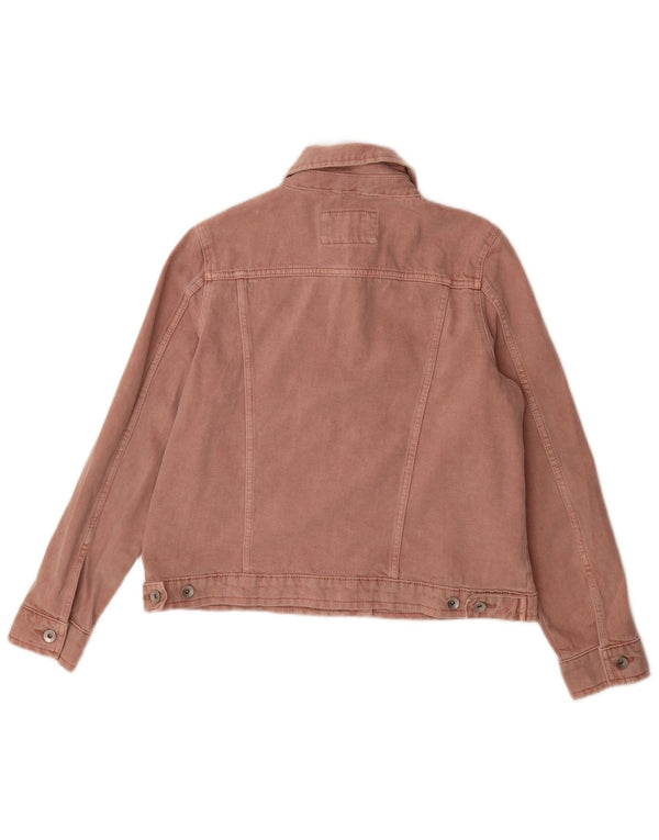 Jaqueta jeans feminina Marks & Spencer Reino Unido 12 algodão rosa médio