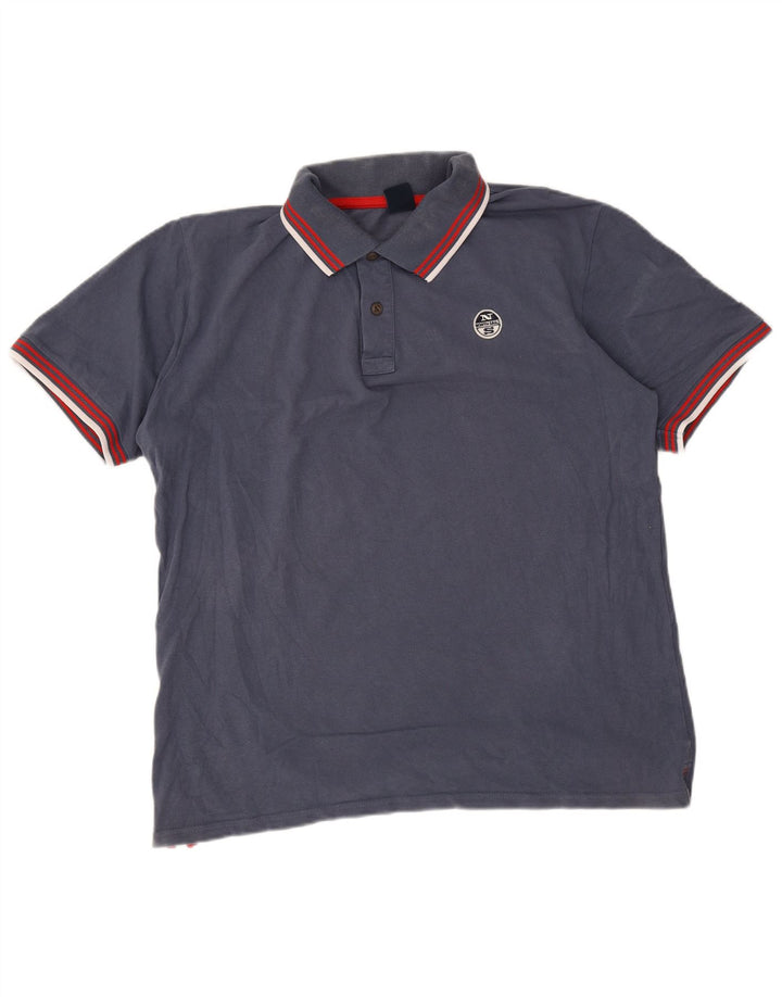 Camisa polo masculina North Sails grande algodão azul marinho
