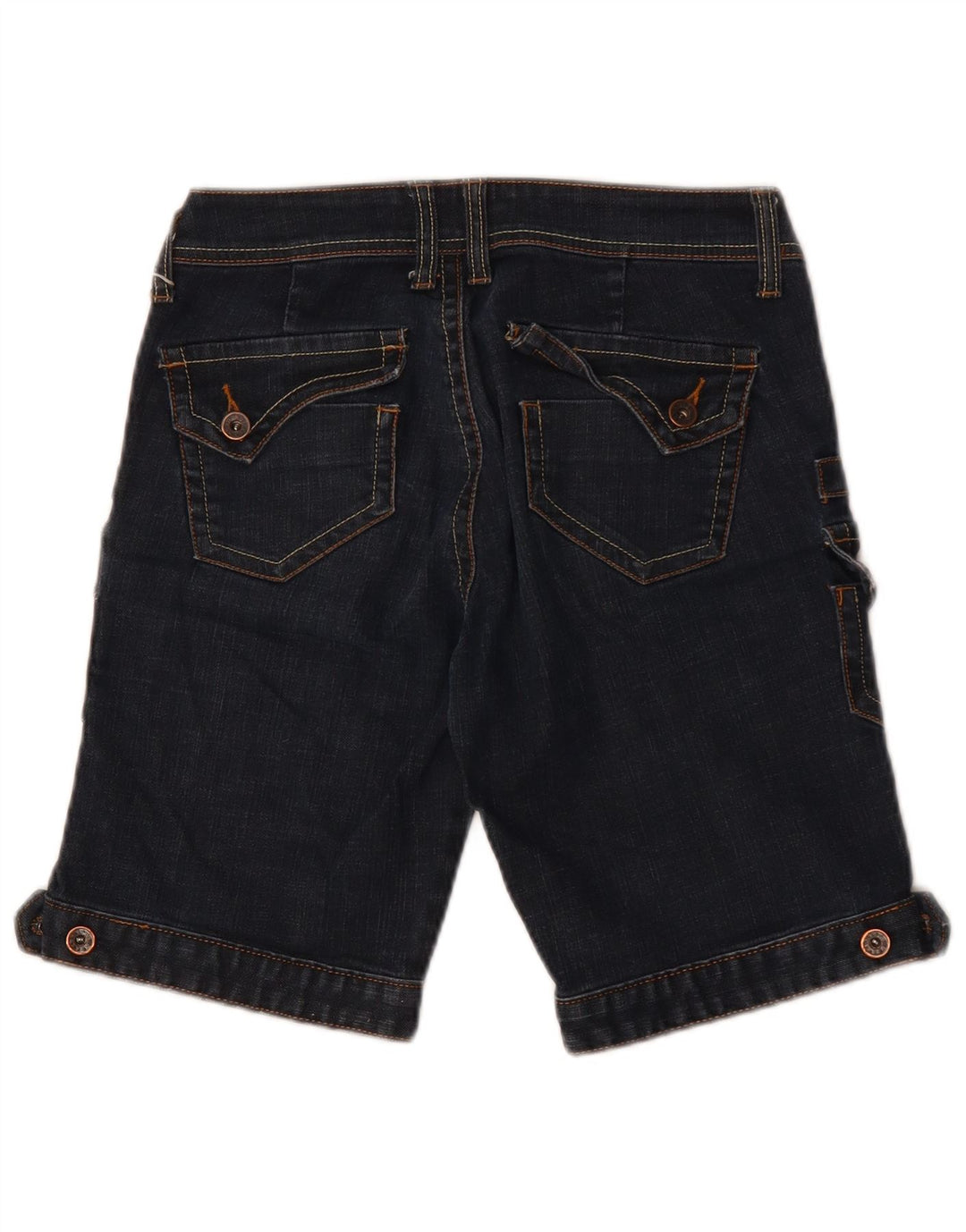 Shorts cargo jeans feminino VINTAGE W28 médio azul marinho