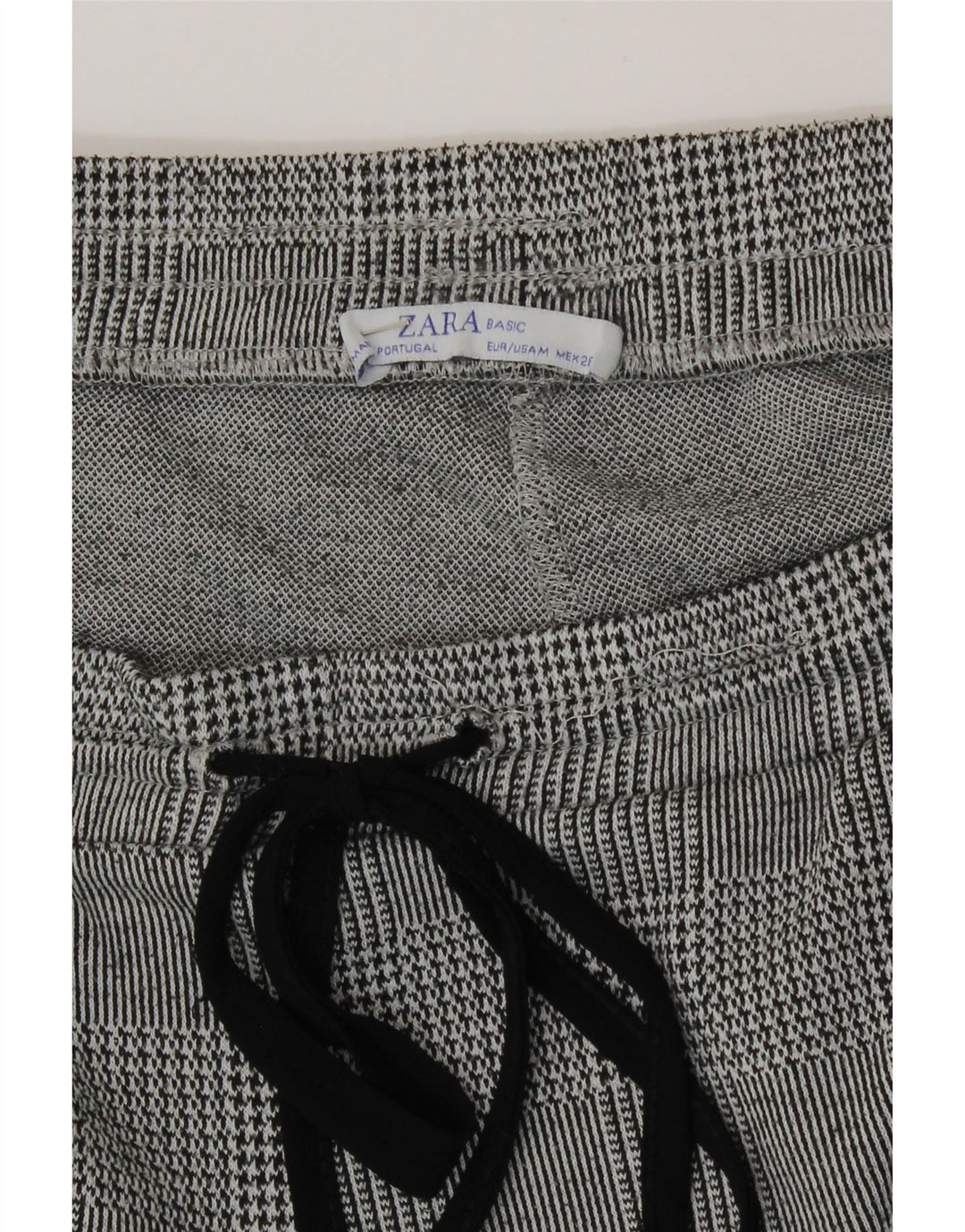 Calça de treino feminina Zara UK 12 cinza médio Houndstooth