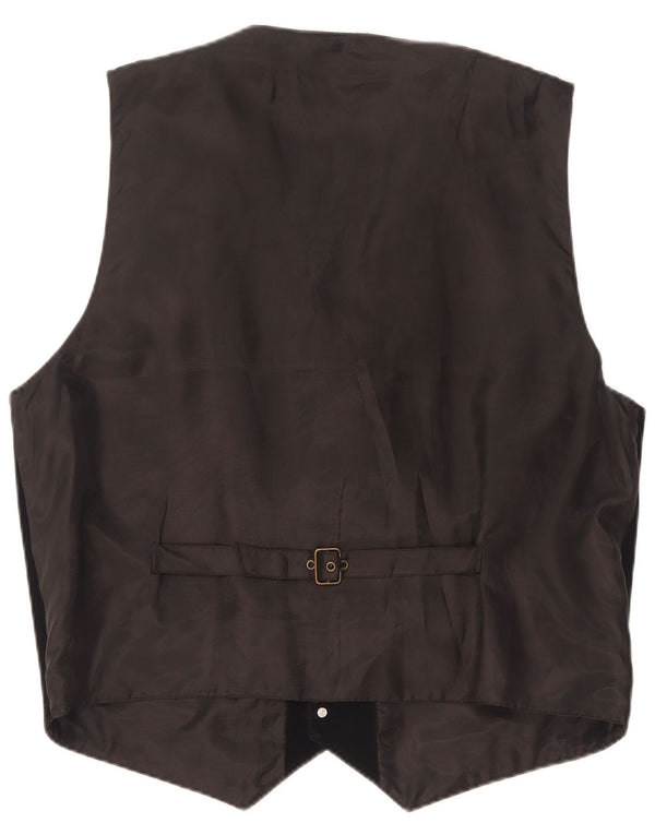 Colete masculino vintage de camurça grande camurça preta