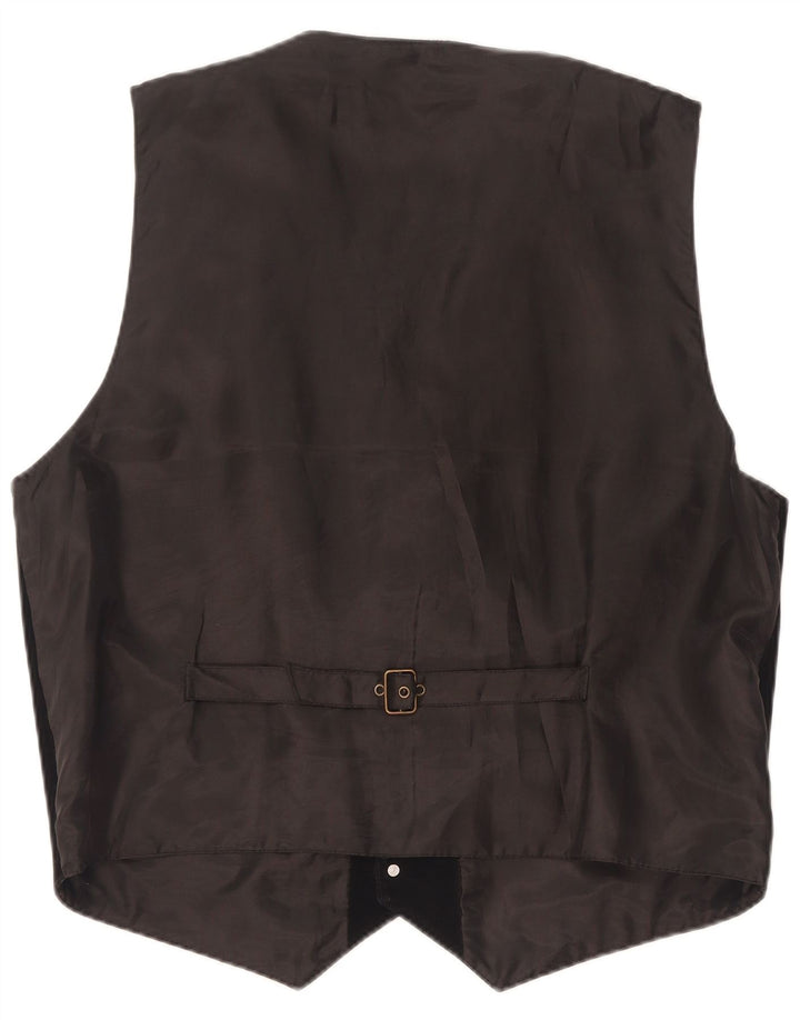 Colete masculino vintage de camurça grande camurça preta