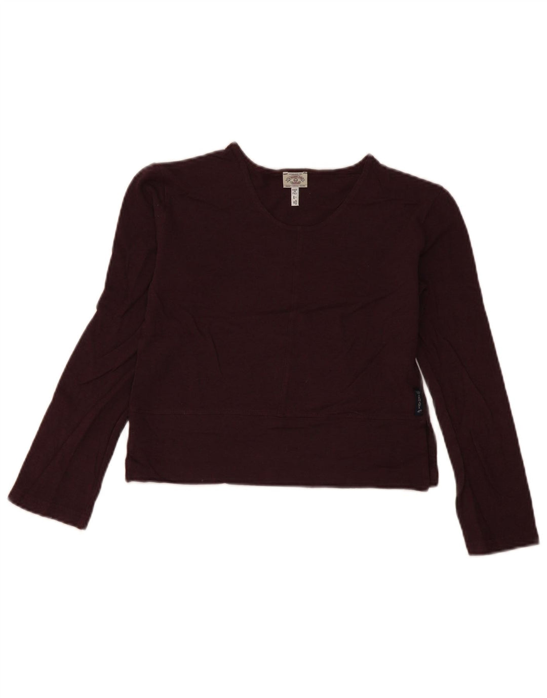 Armani Jeans Crop Top Feminino Manga Longa IT 44 Médio Borgonha Viscose