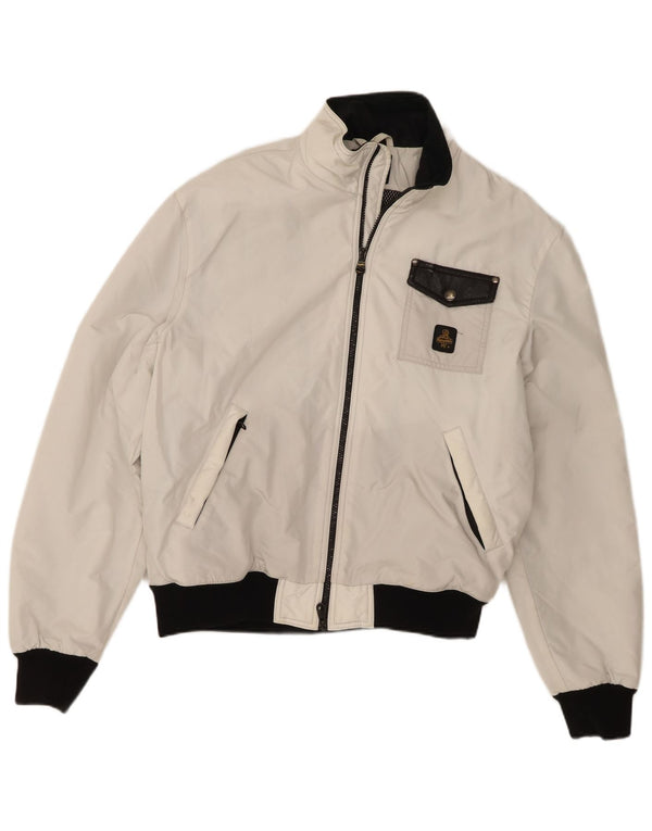 Jaqueta bomber masculina Refrigiwear UK 40 grande poliamida colorblock branca