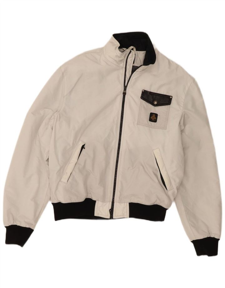 Jaqueta bomber masculina Refrigiwear UK 40 grande poliamida colorblock branca