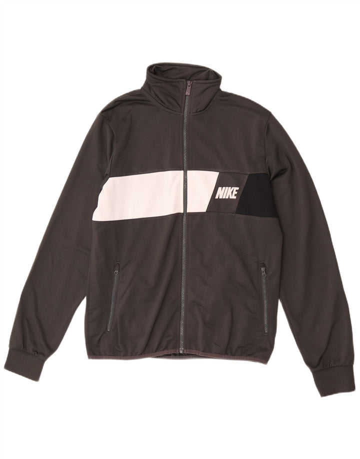 Jaqueta masculina Nike Graphic Tracksuit Top cinza médio bloco colorido