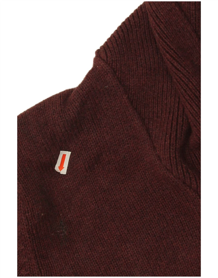 Suéter masculino Marks & Spencer Blue Harbor com gola xale médio Borgonha