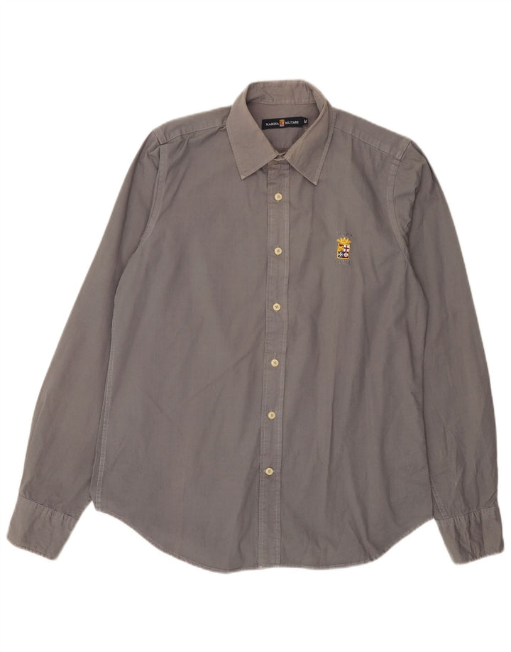 Camisa masculina Marina Militare algodão cinza médio