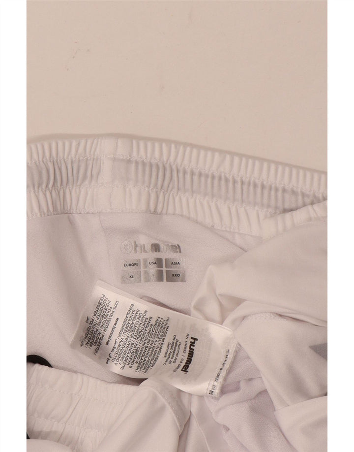 Hummel Mens Graphic Sport Shorts Grande Poliéster Branco