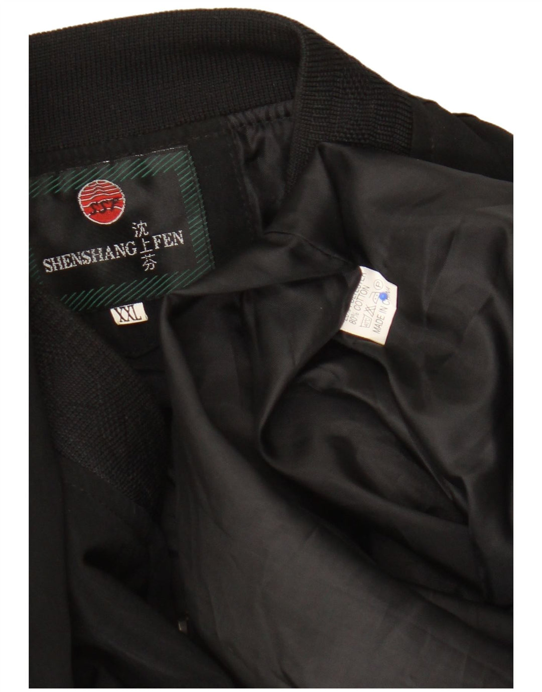 Jaqueta bomber masculina vintage UK 44 2XL poliéster preto