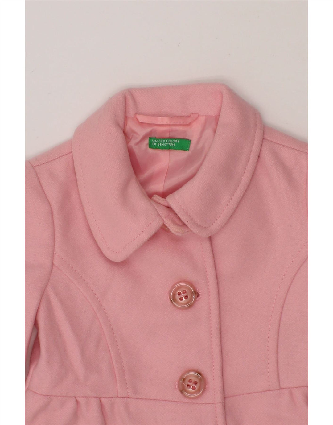 BENETTON Baby Girls Overcoat 12-18 Months Pink Wool Vintage Benetton and Second-Hand Benetton from Messina Hembry 