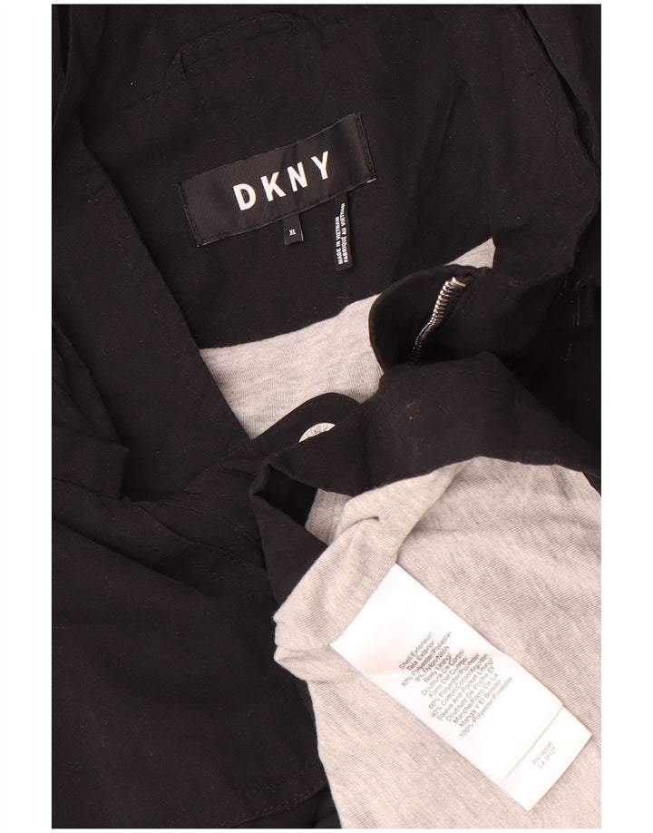 Capa de chuva feminina com capuz Dkny UK 18 XL poliéster preto