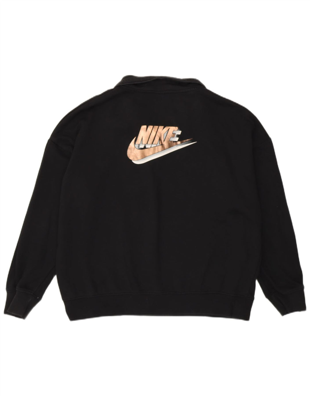 NIKE feminino oversized gráfico moletom jumper UK 14 médio preto