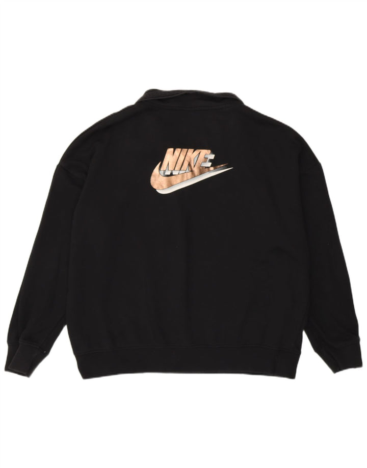 NIKE feminino oversized gráfico moletom jumper UK 14 médio preto