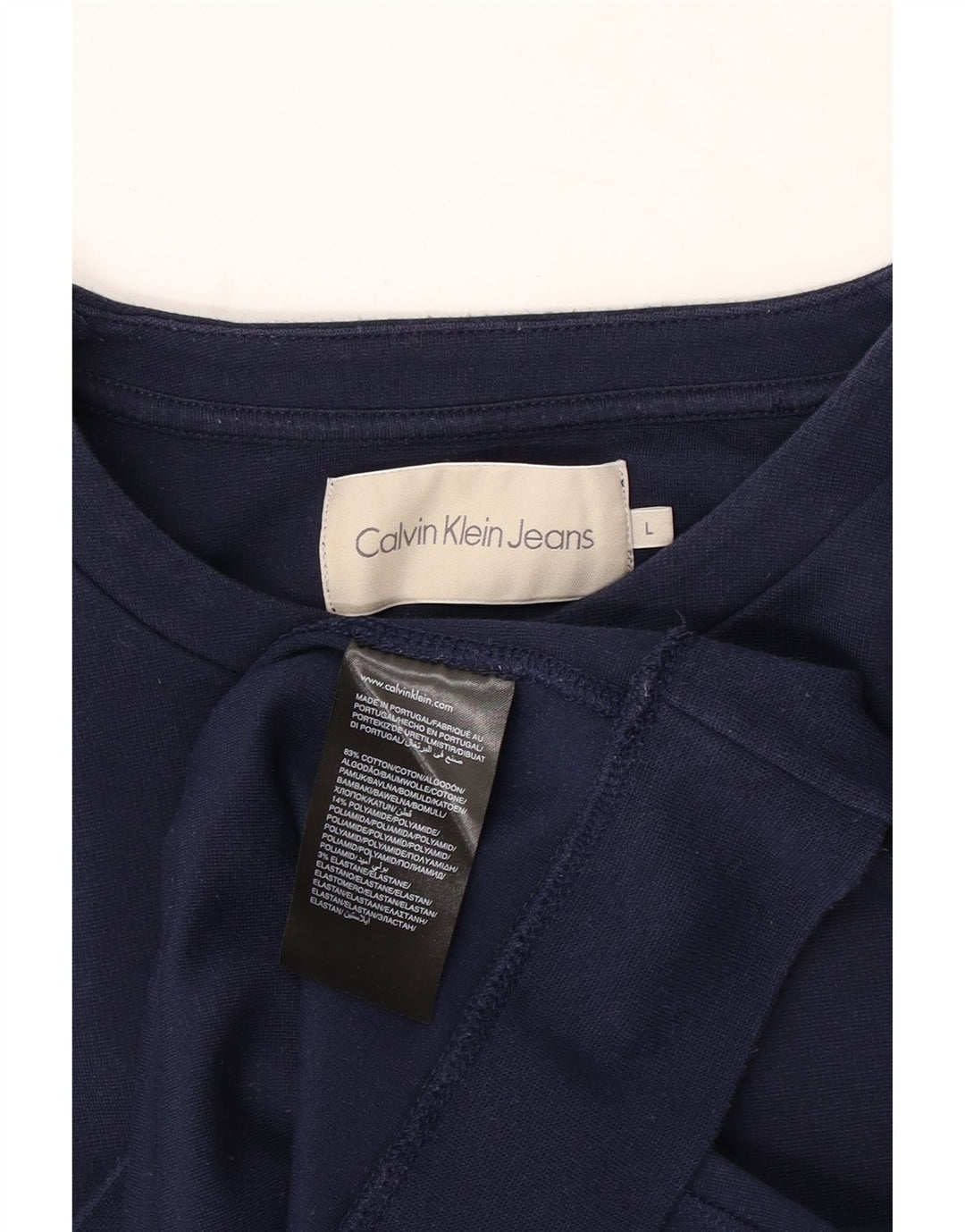 CALVIN KLEIN JEANS moletom masculino jumper grande algodão azul marinho