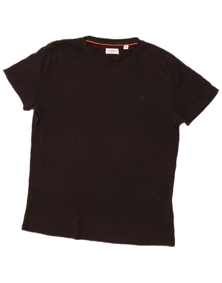 Camiseta masculina Superdry grande algodão preto