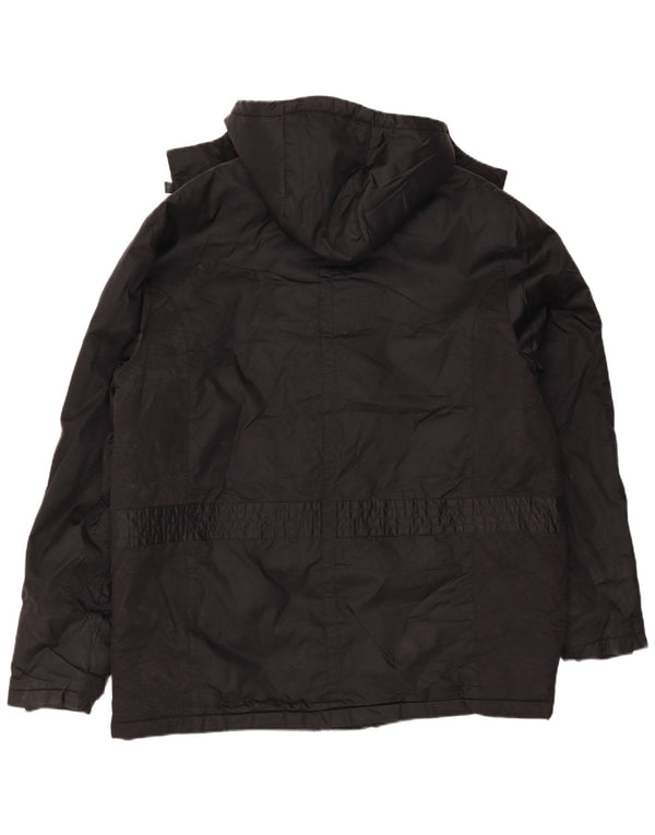 Adidas Mens Hooded Utility Jacket UK 40 Grande Poliamida Preta