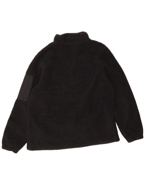 Suéter de lã feminino Fila com zíper e gola UK 14 poliéster preto médio