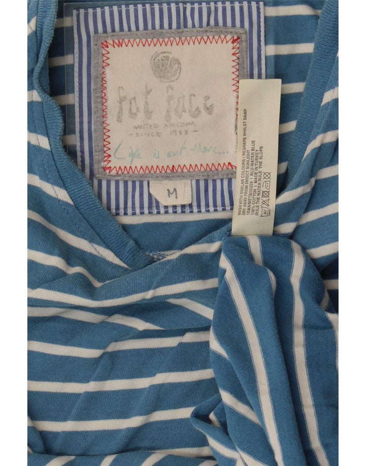 Camiseta masculina Fat Face Top de algodão listrado azul médio