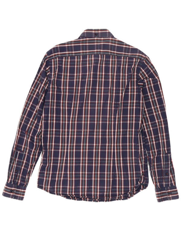 Camisa masculina Gas grande algodão xadrez azul marinho