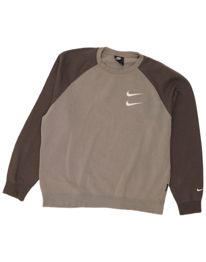 Moletom gráfico masculino Nike Jumper grande algodão cinza