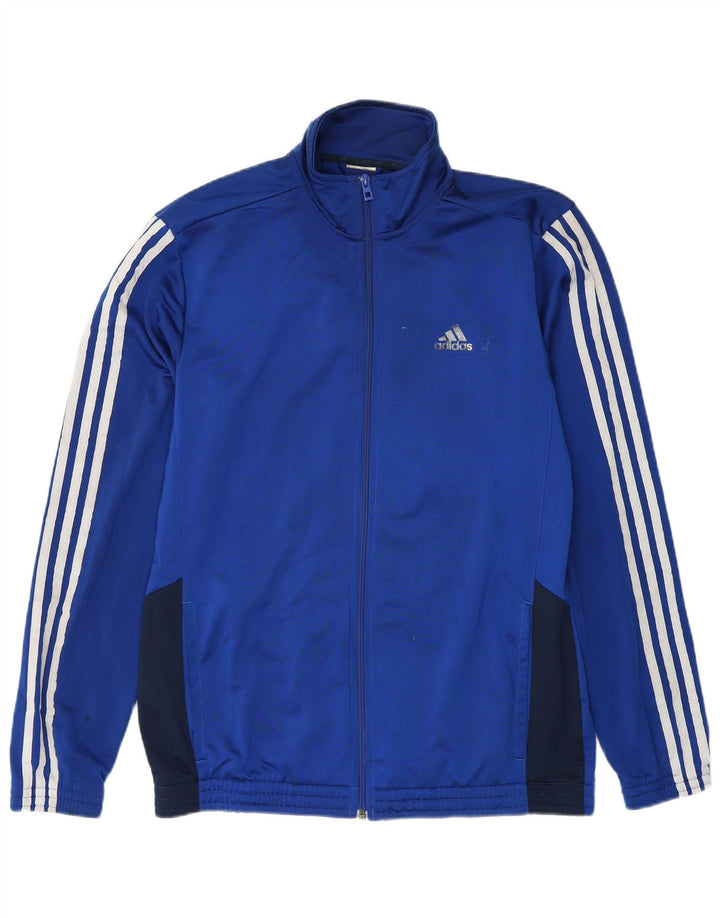 Adidas Mens Tracksuit Top Jacket UK 40/42 Médio Azul Colourblock Poliéster