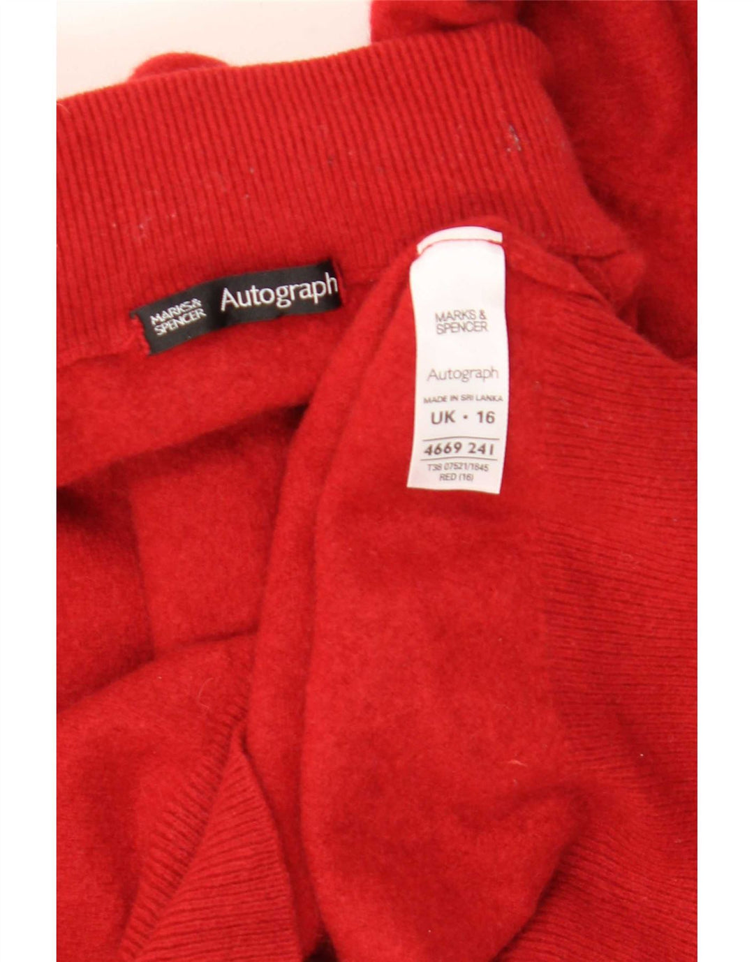 Suéter feminino Marks & Spencer com gola tartaruga e gola redonda Reino Unido 16 grande vermelho