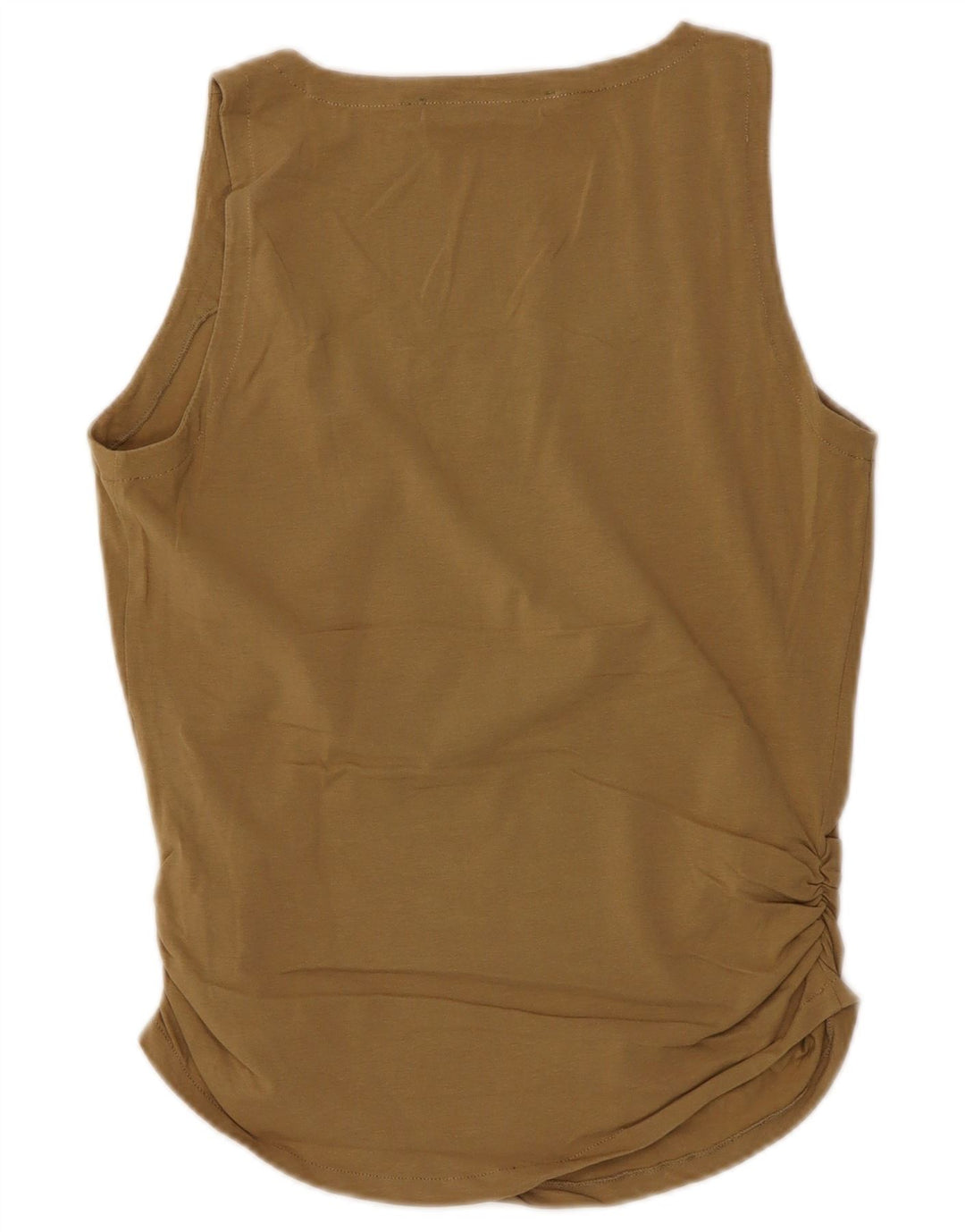 Top colete sem mangas feminino Max Mara Reino Unido 12 algodão bege médio