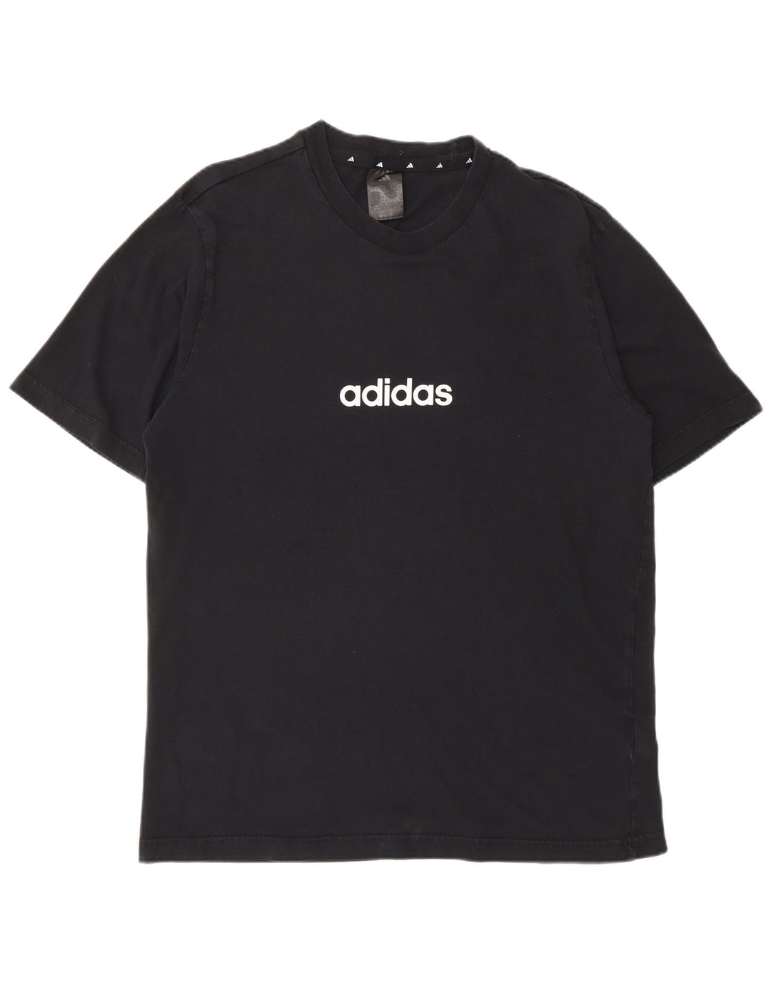 ADIDAS Mens Graphic T-Shirt Top Médio Algodão Preto