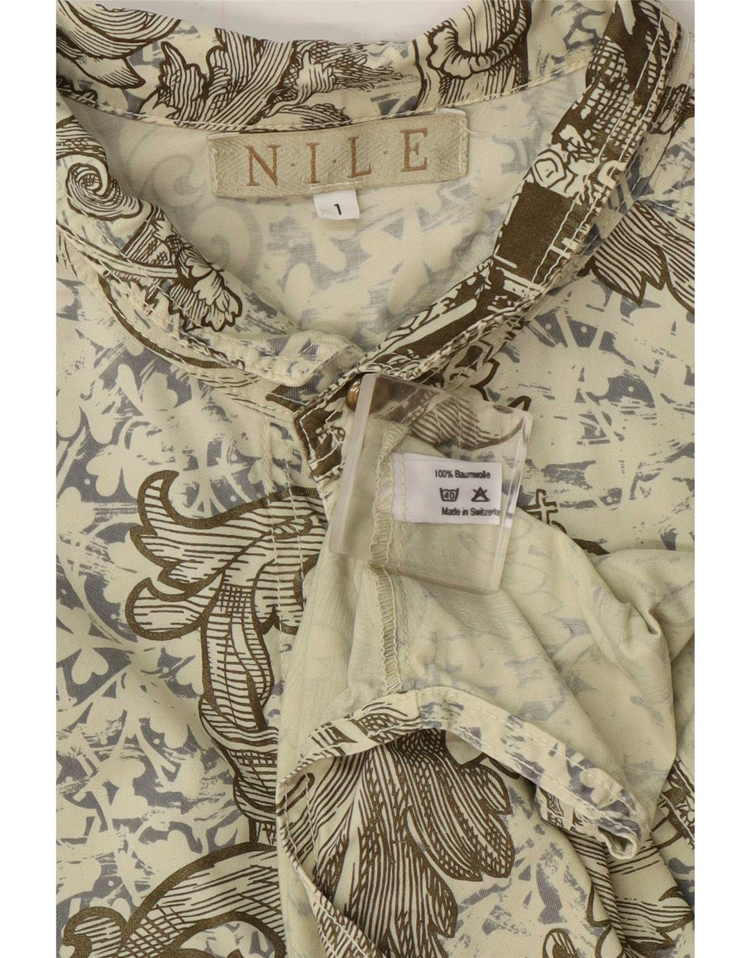 Camisa masculina vintage grande algodão paisley verde