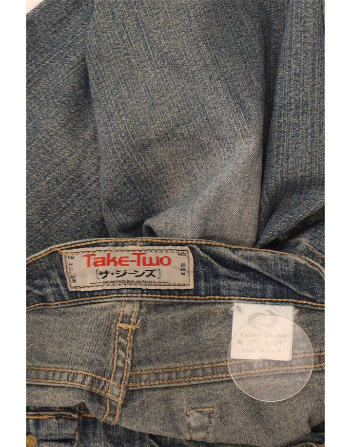 Jeans retos femininos Take Two tamanho 27 W27 L30 algodão azul