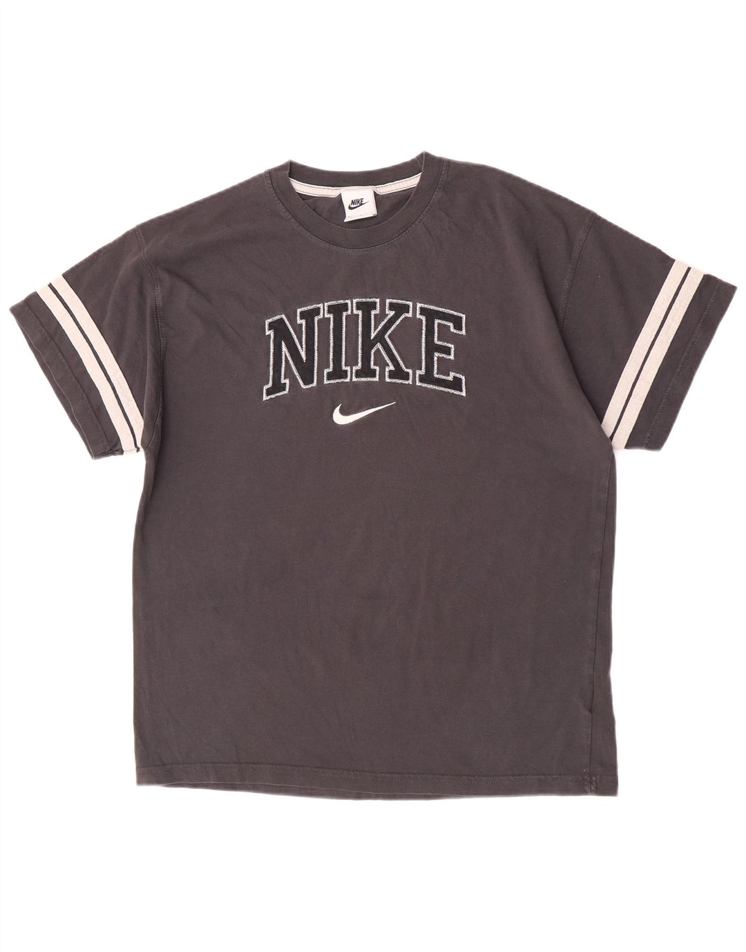 Camiseta Nike masculina gráfica Top cinza médio algodão colorblock