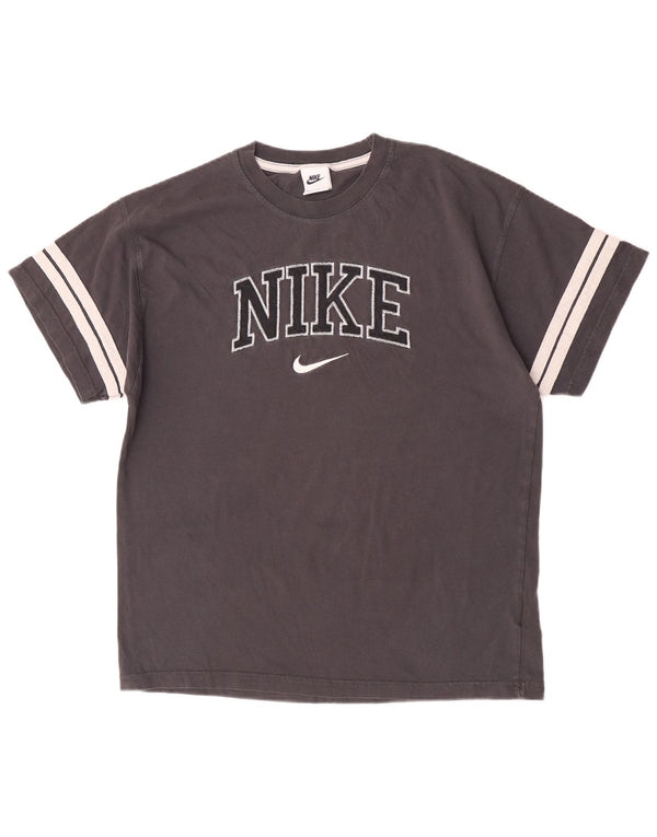Camiseta Nike masculina gráfica Top cinza médio algodão colorblock