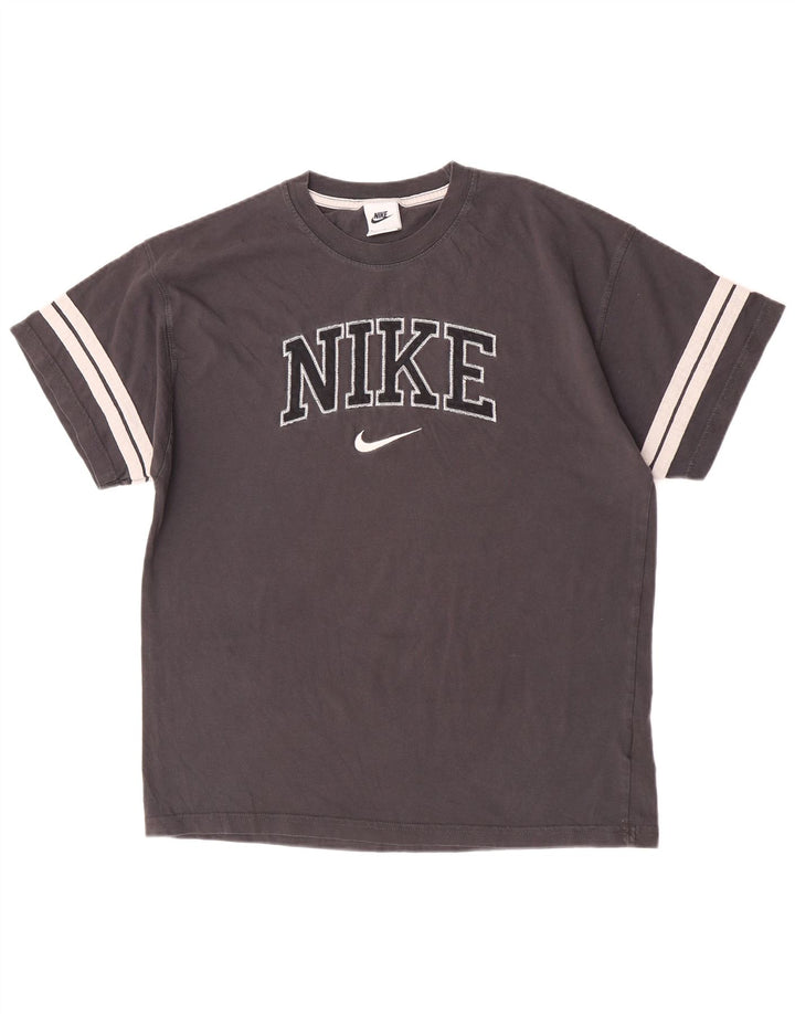 Camiseta Nike masculina gráfica Top cinza médio algodão colorblock
