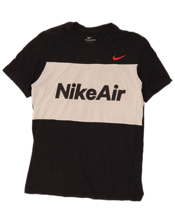 Camiseta Nike masculina gráfica Top médio preto colorblock algodão