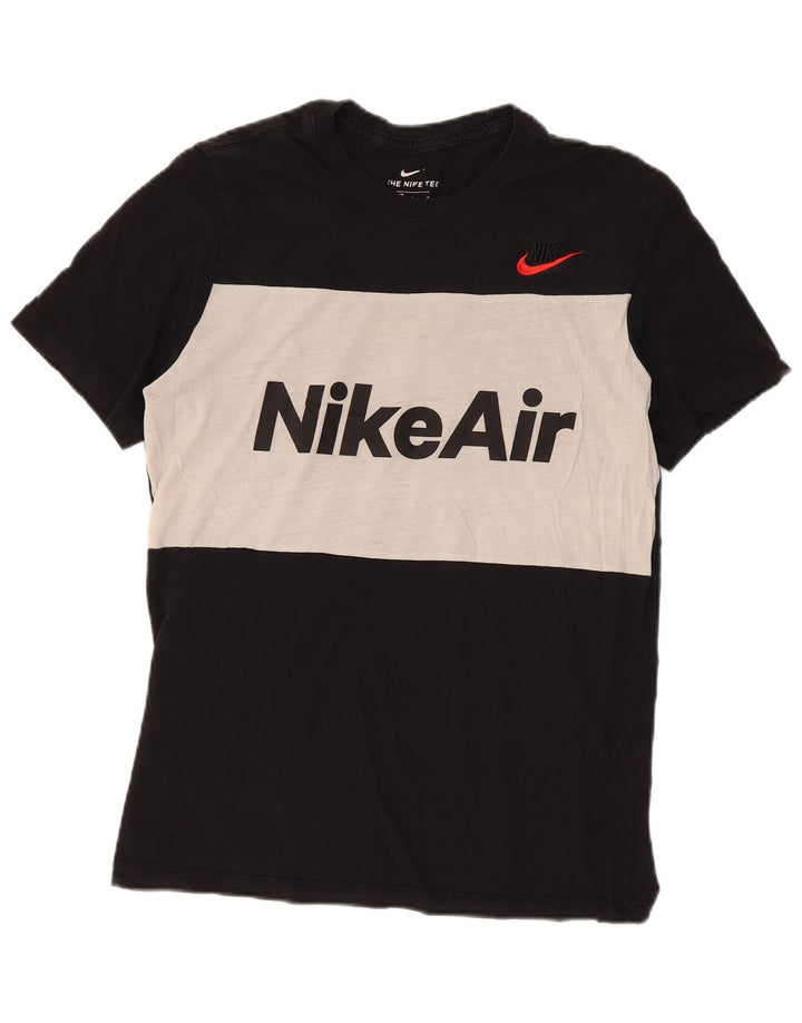 Camiseta Nike masculina gráfica Top médio preto colorblock algodão