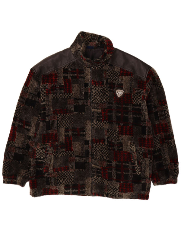 Jaqueta de lã masculina VINTAGE UK 44 2XL patchwork cinza