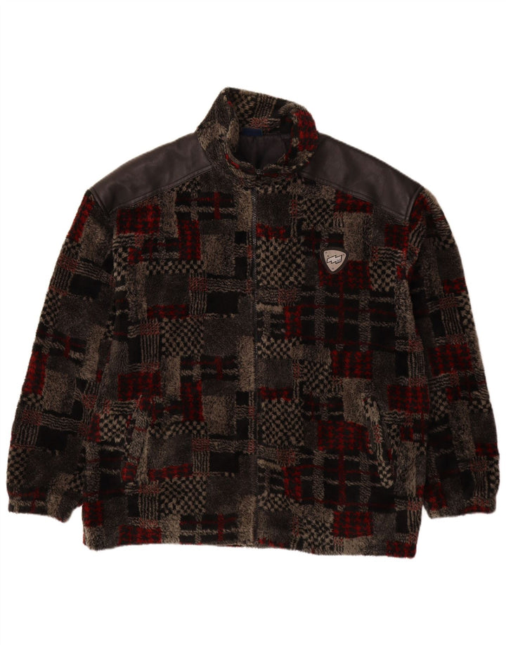 Jaqueta de lã masculina VINTAGE UK 44 2XL patchwork cinza