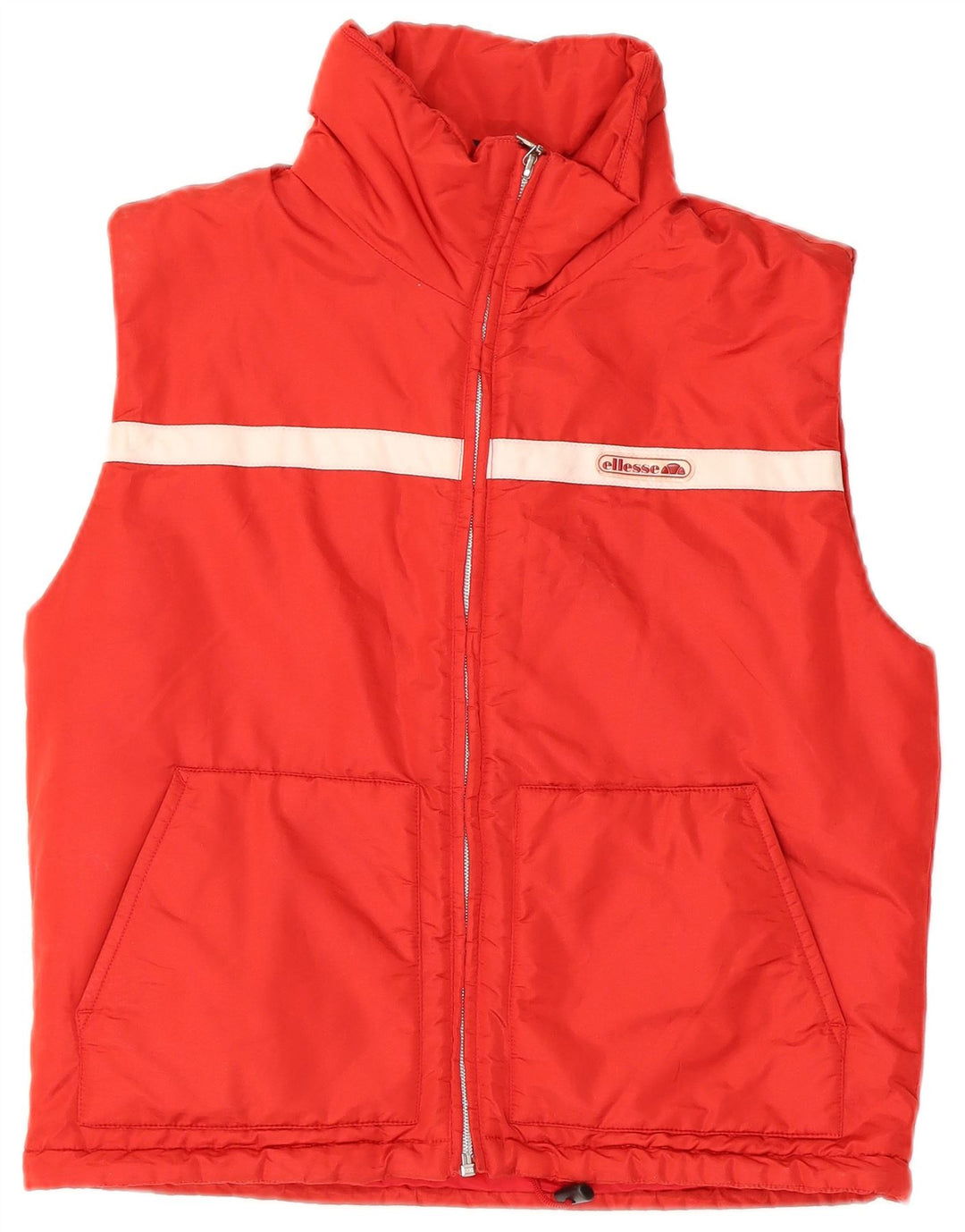 ELLESSE Colete feminino grande acolchoado UK 10 pequeno vermelho