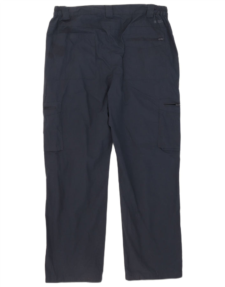 Calças retas de carga masculinas Mountain Warehouse W36 L29 poliéster azul marinho