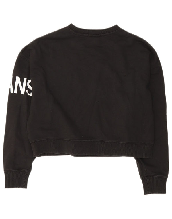 Calvin Klein Jeans Meninas Crop Graphic Moletom Jumper 13-14 Anos Preto