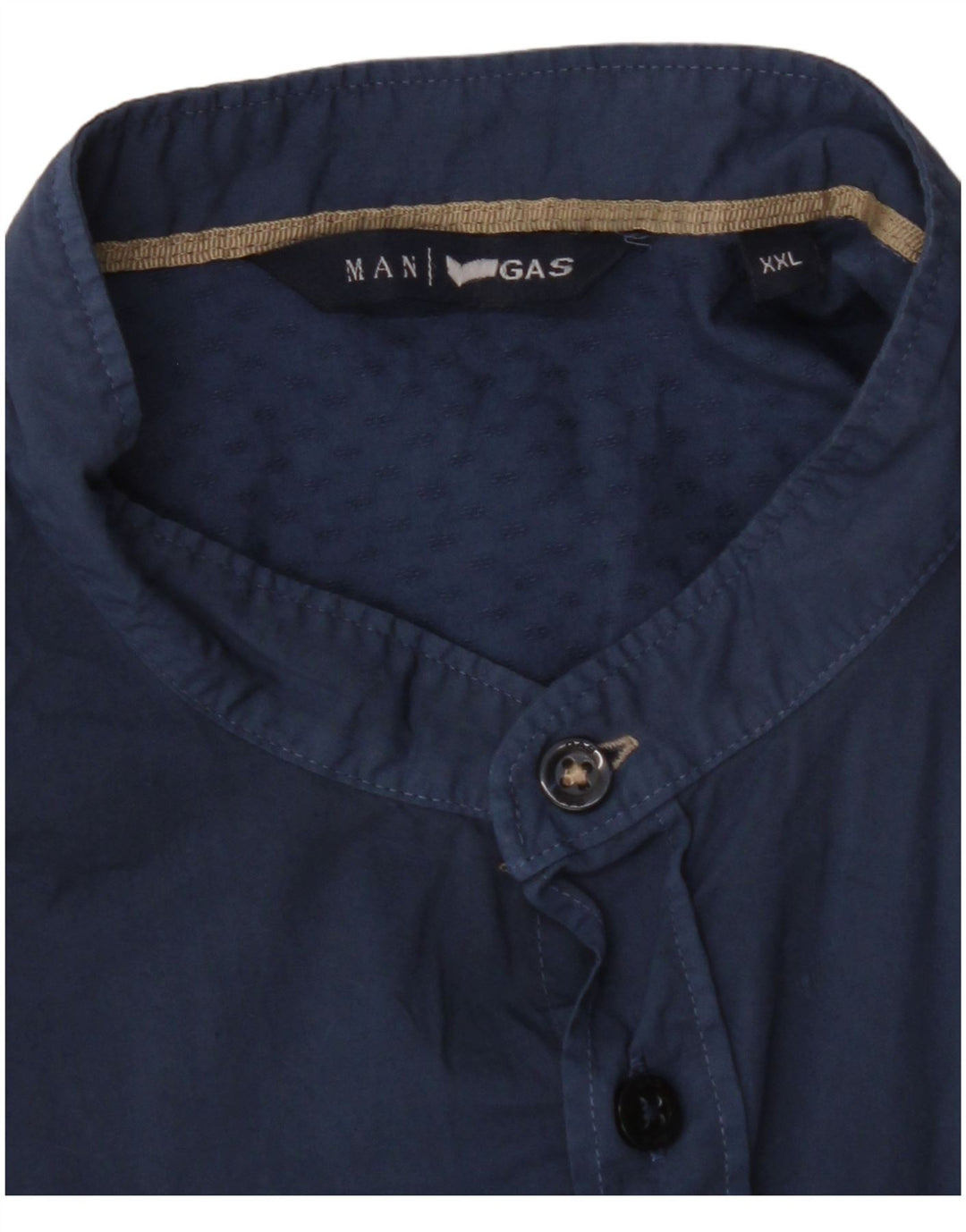 Camisa masculina GAS 2XL algodão azul marinho