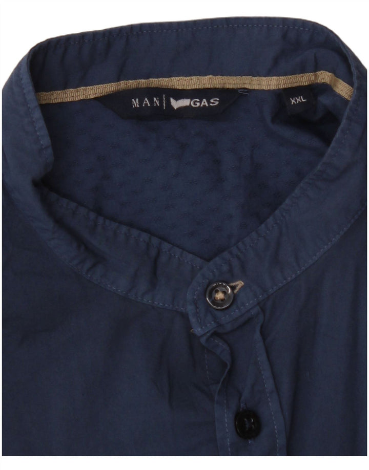 Camisa masculina GAS 2XL algodão azul marinho