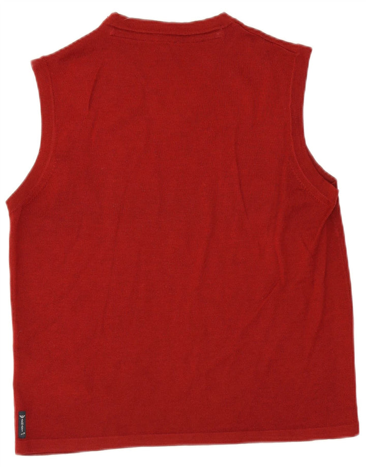 Armani Jeans masculino colete regata médio marrom lã virgem